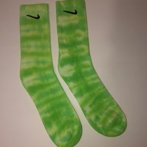 Green tie dye nike socks